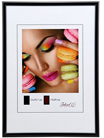 Ideal Life Kunststoff Bilderrahmen Wanddeko Collage Poster Bilder Foto Rahmen: Farbe: Schwarz | Format: 40x60