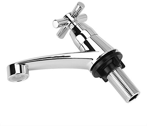 Grifo de agua fría simple, MAGT ABS G1/2 Plástico Grifo de agua fría simple Grifo de baño Lavabo Accesorios de fregadero de cocina(Manija cruzada)