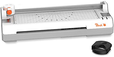 Peach 6 in 1 Laminiergerät A4 inkl. Eckenrunder, Trimmer, Laminierfolien - ABS - geeignet für alle handelsüblichen Folien bis 2x125 mic. - Heiß- & Kaltlaminiergerät - PB350