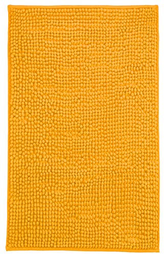 Brandsseller Moderne Chenille Badmatte Duschmatte Badeteppich im Shaggy Style (60 x 90 cm, Orange)