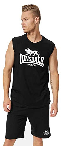 Lonsdale CLOPTON T-Shirt, Black/White, S Men's
