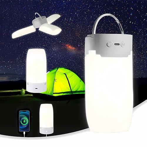 Owwasd LED Campinglampe,Camping Laterne USB Aufladbar mit 5000 mAh, 96 LEDs Dimmbar Campingleuchte Zeltlampe für Stromausfällen, Wandern, Notfall, Outdoor usw. (Stil 1)