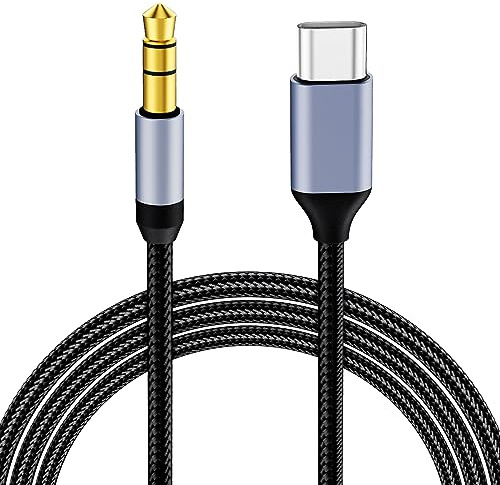 AXFEE Cavo da USB C, 3,5mm Jack 1m Cavo Adattatore da Porta USB C a Connettore Jack, HiFi Stereo Cable Audio in Nylon, Audio Aux Cavo Cuffia Compatible con Samsung, Huawei P30 Pro, Xiaomi, Autoradio