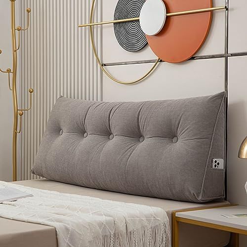 Cojín triangular para cabecero de cama, 120 x 50 x 20 cm, suave, grande, cómodo, almohadas de lectura para camas, sofás, almohada de apoyo lumbar para la espalda, cojines de cuña para dormitorio