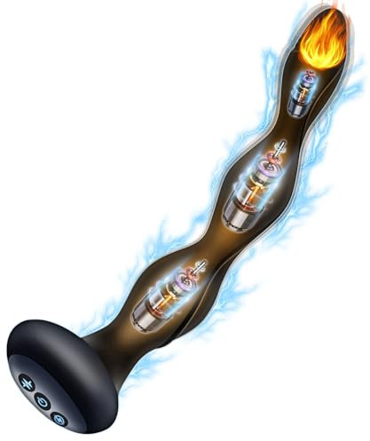 SXOVO Analvibratoren 26,5CM Analvibrator mit Heizstab Funktion Silikon Elektrostimulation Analkugeln mit 10 Vibrationmodi und 5 Stromschlagmodi Anal Vaginal Sexspielzeug für Männer Frauen Paare