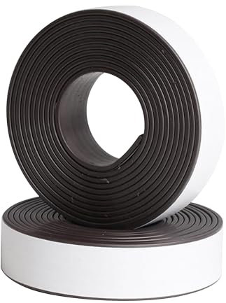 Tiras magnéticas autoadhesivas, 2 rollos A+ B, cinta magnética autoadhesiva fuerte, 20 mm x 2 m, imanes adhesivos fuertes para imanes, carteles, pictogramas, material de presentación, pizarra blanca