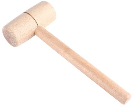Mazo de Madera con Cabeza Redonda, Martillo de Carpintero de Haya de Madera Maciza, Mazos de Madera para Carpintería, Ligeros y Portátiles para Proyectos de Bricolaje