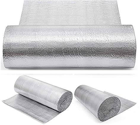 MYRDBT Heizkörper-Reflektorfolie, Doppel-Aluminium-Noppenfolie, selbstklebend, Garagentor-Isolierset für Dachboden, Boden, Wand, Wohnmobil, Boot, Schuppen, Heizung, Heizkörper-Isolierfolie, Wärme