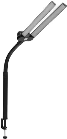 Cuifati LED-bordslampa med Klämma, Arkitekt-bordslampa för Hemmakontor med Atmosfärsbelysning, 12 W Ultra Bright Auto-dimmer Datorlampa och Härdande LED (EU)