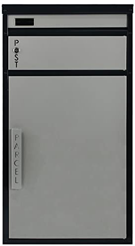 Safepost 65 TIAMAT Paketbriefkasten - mit Paketfach - Standbriefkasten - Exklusivmodell (anthrazit/silber mit 4 Schlüssel)