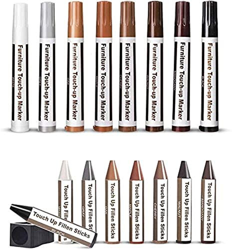 DAIXI Kit di riparazione di mobili - Bastoncini di cera - Per macchie, graffi, parquet, tavolini, scrivanie, falegnami, pali da letto, ritocchi e copertine (16)