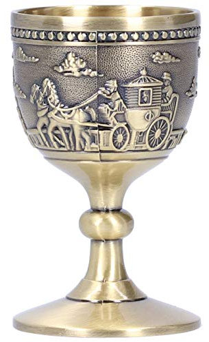 Tasse à vin Vintage métal cuivre vin rouge calice médiéval gobelet à boire en relief ornements pour la maison Art artisanat décoration