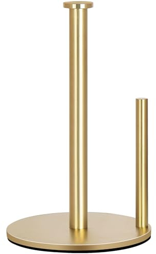 OBODING Gold Countertop Paper Towel Holder, Stainless Steel, Modern Kitchen and Bathroom Organization