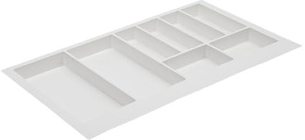 GTV - Axispace - Inserto per cassetto, portaposate per cassetti, portaposate, inserto per cassetto, armadio da cucina, vassoio posate, in plastica, colore: bianco, 840 x 472 mm