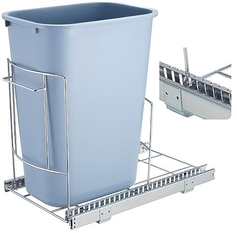 VEVOR Guida per Pattumiera da Cucina Sottolavello Materiale in Ferro Guida Estraibile per Bidone 312 x 410 x 540 mm, Guida in Ferro per Portare Bidone di Immondizia Rifiuti Sottolavello Salvaspazio