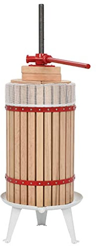LAPOOH Obst- und Weinpresse mit Stoffbeutel 30 L Eichenholz, Saftpresse, Obstpresse, Obstmühle, Apfelpresse, Hydropresse, Obsthäcksler