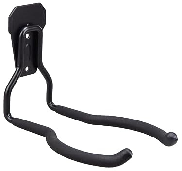 SEWOART Gancio Da Parete Porta Oggetti in Ferro e Pvc Nero, Gancio Porta Attrezzi Da Giardino e Appendiabiti Da Garage Resistente, Supporto Per Balcone e Ripostiglio Installazione a Vite Stabile