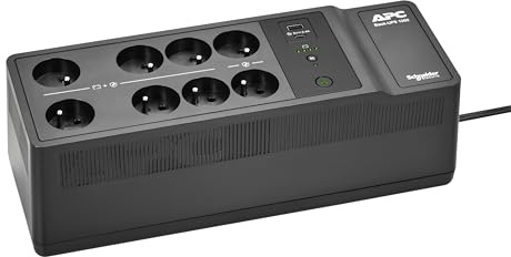 APC UPS onduleur pour la Maison, 1050VA Batterie de Secours avec Technologie AVR, 8X Prises françaises/Belges, (2) Ports de Chargement USB, BE1050G2-FR