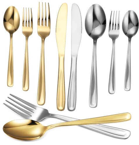 Amosfun 2 Juegos juego de para carne bistec y tenedores utensilios de plata para servir talheres aco inocidavel kitchen utensils set tenedores acero inoxidable juego de cubiertos