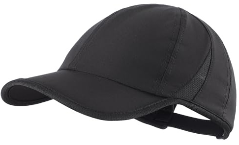 Connectyle Men's Performance Baseball Cap for Running & Golf UV Sun Protection Quick Dry Fit Hat Adjustable Sport Cap Black