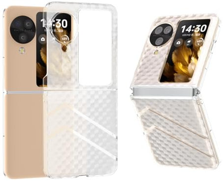 Smartphone Back Case Transparente Hülle kompatibel mit Oppo Find N3 Flip, Schutzhülle, ultradünn, stoßfest, kratzfeste, durchscheinende Rückseite, kompatibel mit Oppo Find N3 Flip, harte PC-Hülle Cove