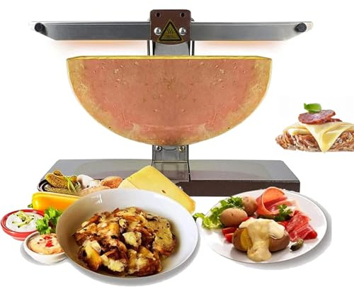TYH Fundidora De Queso Eléctrica para Raclette, Parrilla De Queso Comercial, Fundidora De 900 W con Doble Área De Calentamiento, Calentador De Queso Tradicional De Calentamiento Rápido