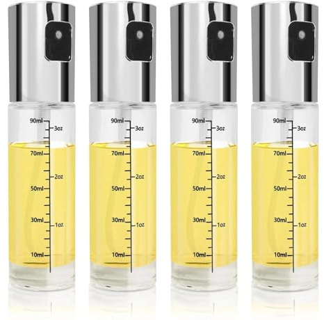 Petiouarnsze Spray Huile Cuisine, Lot De 3, Vaporisateur Huile, Contenance : 90 ml, Idéal Pour La Cuisson, Les Salades, Les Grillades, La Pâtisserie Et Autres Préparations Culinaires