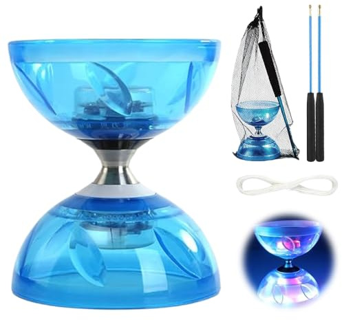 Jonuin Diábolo LED con rodamiento de bolas, 4,5 mm, diábolo al aire libre con rodamiento de bolas, juego de diábolo para adultos, principiantes y profesionales