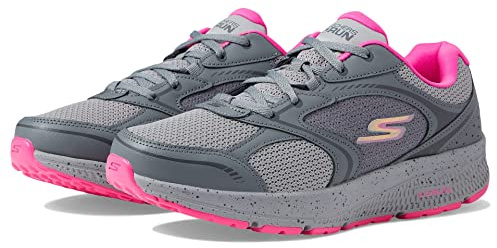 Skechers Scarpe da Ginnastica da Donna Go Run Consistent Vivid Horizon, Grigio/Rosa, 39.5 EU Larga