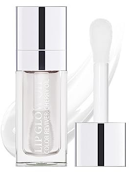 Plumping Lip Gloss - Moisturizing Glossy Lip Oil Tinted - Nourishing Hydrating Lip Glow Oil with Vitamin E - Lips Skin Care Lip Balm Long Lasting Clear Lipgloss Makeup (Clear)