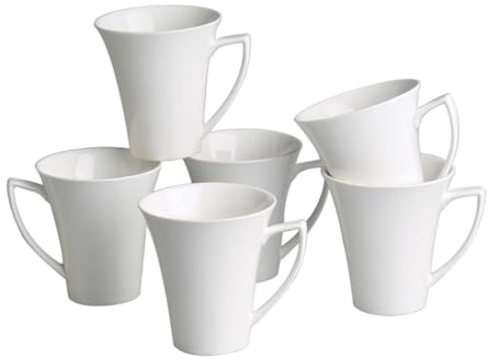 Retsch Arzberg Fantastic edles Becher-Set 6teilig für 6 Personen/für Kaffee - Tee- Kakao etc./Porzellan/cremeweiß
