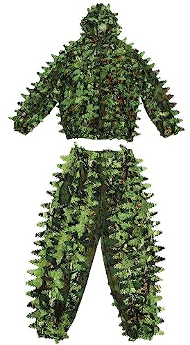 Xnuiasqe Costume de camouflage universel avec fleurs adhésives et feuilles (B)
