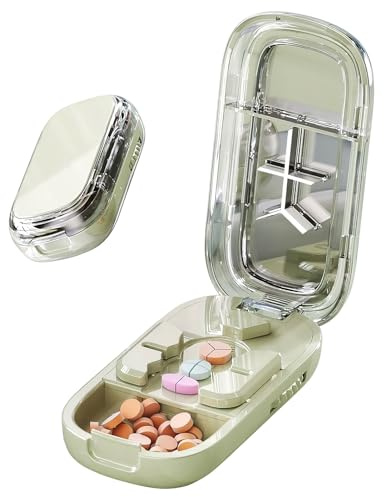 Renchey Cortador de Pastillas, Herramienta Portátil para Cortar Comprimidos, Organizador Diario De Medicamentos para Adultos Niños Viajes Trabajo Escuela