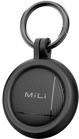 MiLi LiTag Duo Smart Tracker per iOS e Android, localizzatore chiavi compatibile con Apple “Dov’è” o Android “Funzioni Trova”, batteria CR2032, per chiavi, portafoglio e bagagli, nero