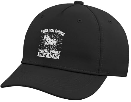 Horseback Riding Pony Bow to Me Horse Rider Adjustable Printed Baseball Hat, Black