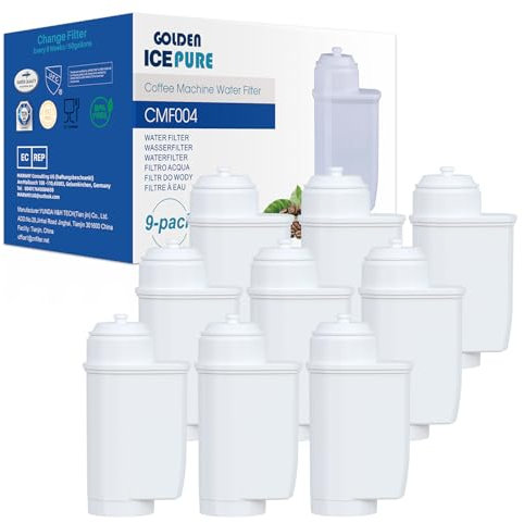 GOLDEN ICEPURE Wasserfilter Kaffeevollautomat für Siemens® Wasserfilter EQ Series, EQ3/EQ6/EQ9, EQ500, S700, Brita® Intenza 575491, Bosch® TCZ7003, TCZ7033, NSF-zertifizierter, 9 stück