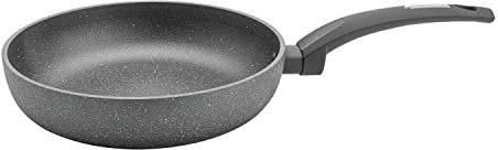 FLORINA - Lava Stone Aluminium Frying Pan | 24 cm Diameter | Deep Pan Induction | Non-Stick Coating Universal Pan | Suitable for Induction Hobs, Gas Hobs and Electric Hobs (Grey)