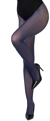 LORES Collants classiques mats pour femmes 40 DEN avec cuisse mi-transparente pour femmes partie invisible du slip style élégant et de soirée Concorde40, Marine, M