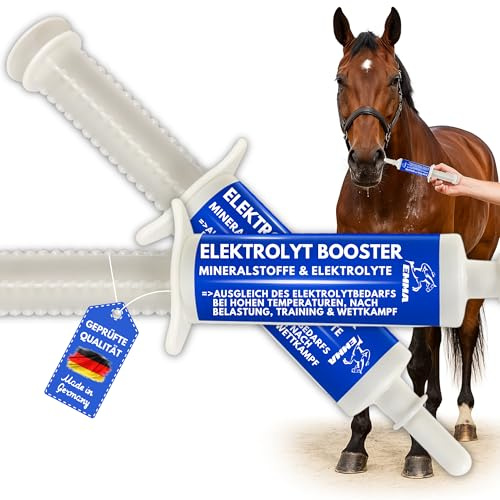 EMMA Pâte électrolyte pour cheval 2 × 30 ml – Booster d'électrolyte avec complexe de vitamine B, magnésium, potassium, sodium, calcium – en cas de transpiration, diarrhée, eau fécale, sport et