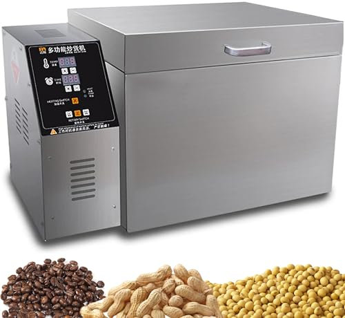 Torréfacteur électrique à grains de café, 2500 g, en acier inoxydable, machine à rôtir les grains, température de synchronisation réglable pour le café, les châtaignes, les cacahuètes, les céréales