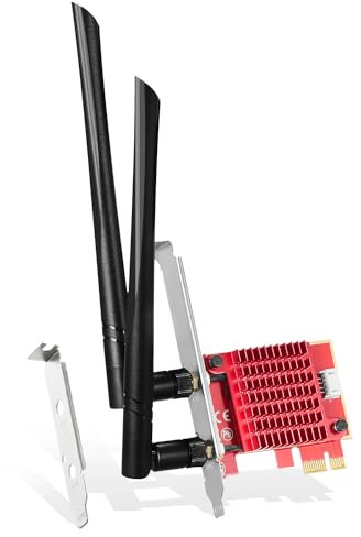 WiFi7 PCIe Card, BE200 WiFi Network Adapter, Intel BE200NGW Chip Bluetooth 5.4, 8774Mbps Tri-Band 2.4GHz/5GHz/6GHz OFDMA & MU-MIMO, for Windows 10/11