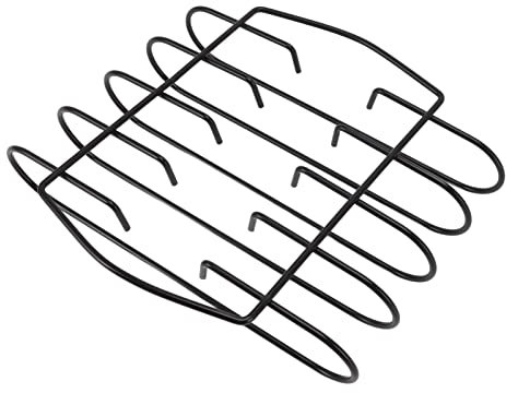 aqxreight Support à Côtes de Barbecue en Fer Antiadhésif, Support à Côtes Noir, pour Fête, Côtelettes d'agneau