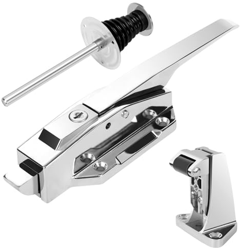Axiqunel Walk in Cooler Door Handle,Walk in Freezer Door latches Heavy Duty kit with Key and Solid Metal Push Rod, Offset -1/5 In-3/5 in(Offset) and 5.9 Solid Metal Interior Release Handle