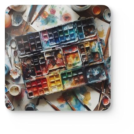 Artist’s Messy Watercolor Mixing Palette - Set of 4 Premium Coasters