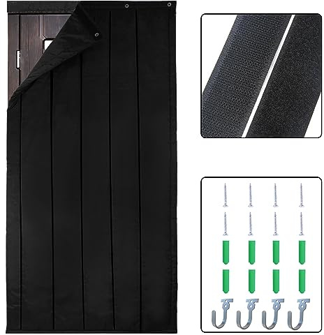 BXI Manta gruesa de aislamiento acústico para puerta, 95 x 220 x 2 cm, barrera de sonido para ventana, divisor de cortina acústica para el hogar, bloqueador de ruido de pared para dormitorio, estudio