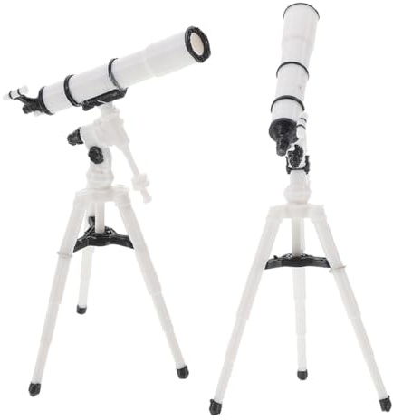 Veemoon Mini Télescope Jouet Blanc en Plastique pour Maison de Poupée 1: 12