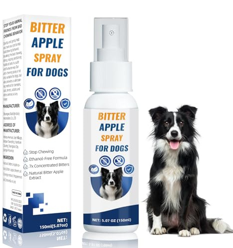 Yaru Spray anti masticazione per cani, spray per cani alla mela amara, spray deterrente per cani, aiuta a smettere di masticare e leccare zampe, bende, scarpe e mobili, per addestramento