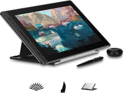 HUION KAMVAS Pro 16 15.6 inch Drawing Tablet with Screen, Full-Laminated Graphics Drawing Monitor, Pen Display with Battery-Free Stylus Tilt 6 Express Keys Touch Bar