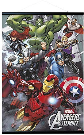 Erik Magnetische Posterleiste mit Poster - Marvel Avengers Assemble - Poster mit Rahmen