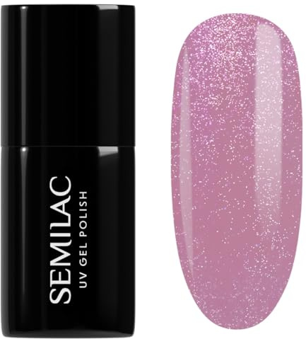 SEMILAC Gel Nail Polish 319 Shimmer Dust - Full Coverage Gel Polish - Soak Off Easy To Use LED/UV Nail Lamp - Long Lasting Manicure and Pedicure up to 3 weeks